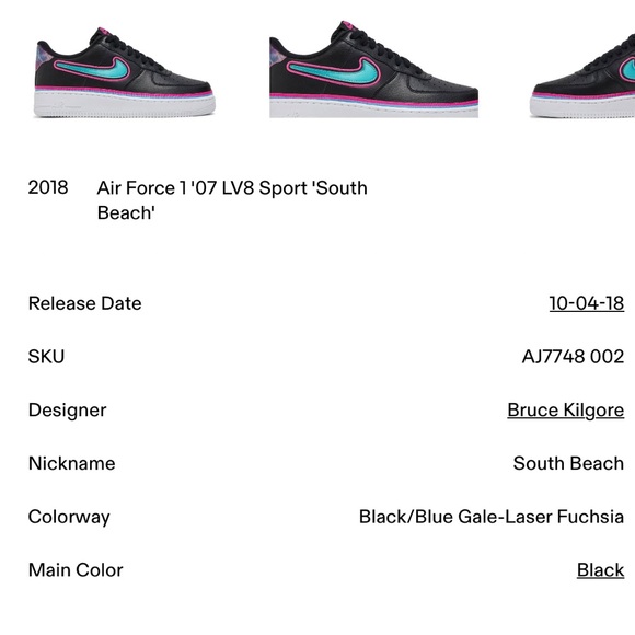 Nike | AF1 / Air Force 1 ‘07 LV8 Low Sport NBA - “South Beach” - Picture 12 of 15